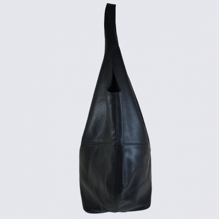 Sac cabas Charlotte, sac cabas tendance femme en cuir noir Sac cabas Charlotte, sac cabas tendance femme en cuir noir