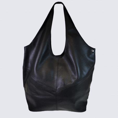Sac cabas Charlotte, sac cabas tendance femme en cuir noir Sac cabas Charlotte, sac cabas tendance femme en cuir noir