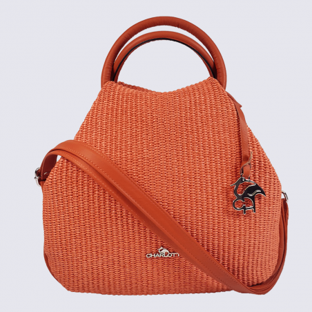 Sac à main Charlotte, sac à main tendance femme en cuir tressé orange Sac à main Charlotte, sac à main tendance femme en cuir tressé orange