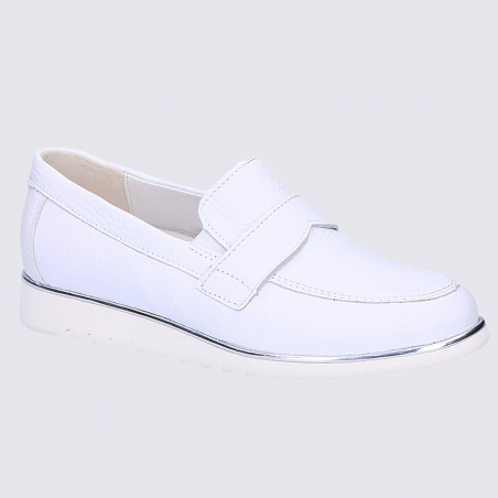 Mocassins Waldlaufer, mocassins élégants femme en cuir blanc