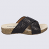 Mules Josef Seibel, mules tressées confortables femme en cuir noir Mules Josef Seibel, mules tressées confortables femme en cuir noir