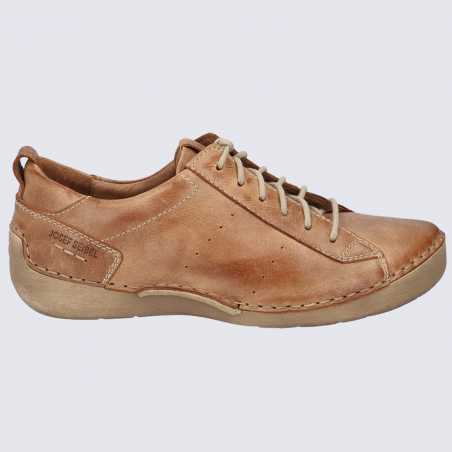 Chaussures Josef Seibel, chaussures basses femme en cuir cognac