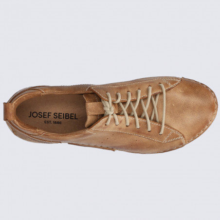 Chaussures Josef Seibel, chaussures basses femme en cuir cognac