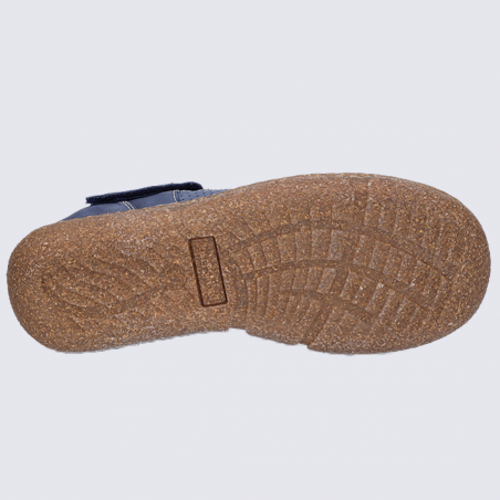 Chaussures Josef Seibel, chaussures basses perforées femme en cuir bleu océan