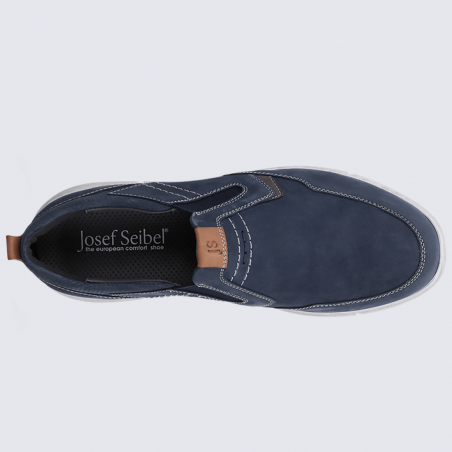 Chaussures Josef Seibel, chaussures slippers confort homme en cuir bleu