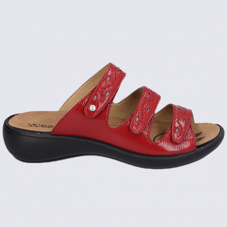 Mules Westland by Josef Seibel, mules nu-pieds femme en cuir vernis rouge