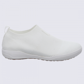 Baskets Josef Seibel, baskets slip-on confortables femme en textile blanc