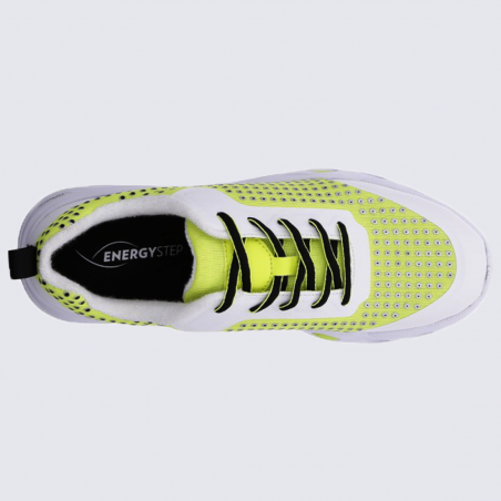 Baskets Ara, baskets Energystep femme en textile néon jaune blanc