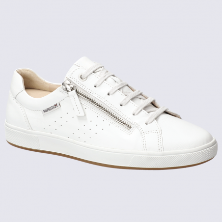 Baskets Mephisto, baskets basses tendances femme en cuir blanc