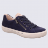 Baskets Legero, baskets basses femme en cuir nubuck bleu marine