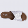 Mules Ara, mules à brides croisées femme en cuir argent Mules Ara, mules à brides croisées femme en cuir argent