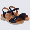 Sandales Mephisto, sandales à talons élégantes femme en cuir velours indigo Sandales Mephisto, sandales à talons élégantes femme en cuir velours indigo