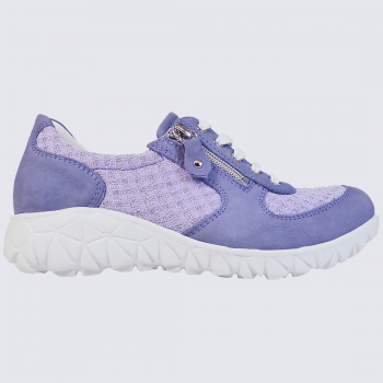 Baskets Waldlaufer, baskets confortables femme en cuir nubuck lavande