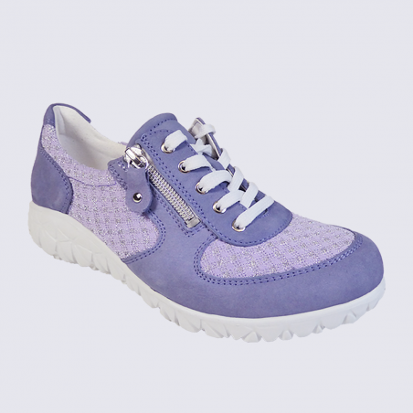 Baskets Waldlaufer, baskets confortables femme en cuir nubuck lavande