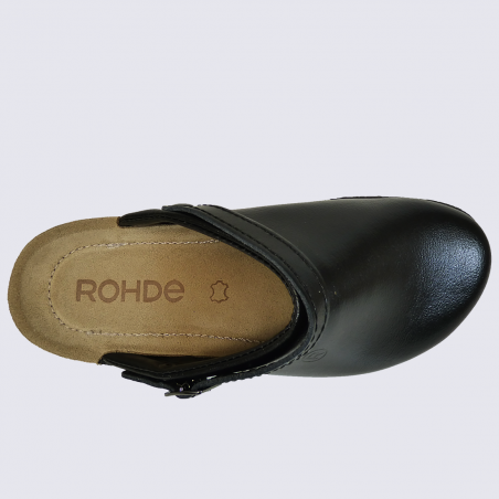 Mules Rohde, mules à boucles femme en cuir noir