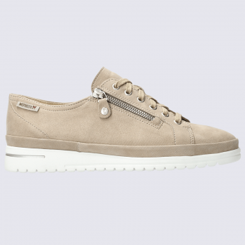 Baskets Mephisto, baskets basses tendances femme en cuir beige