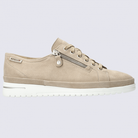 Baskets Mephisto, baskets basses tendances femme en cuir beige