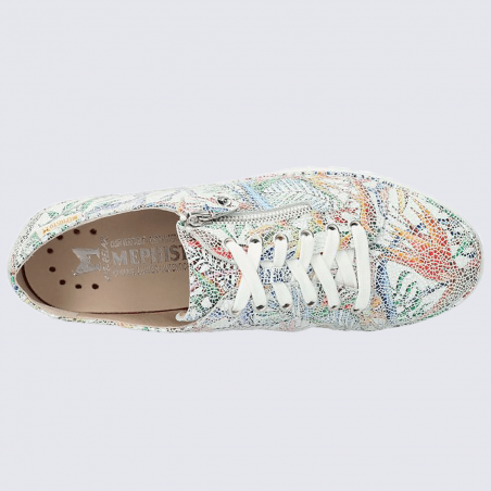 Baskets Mephisto, baskets imprimé fantaisie femme en cuir velours multicolore