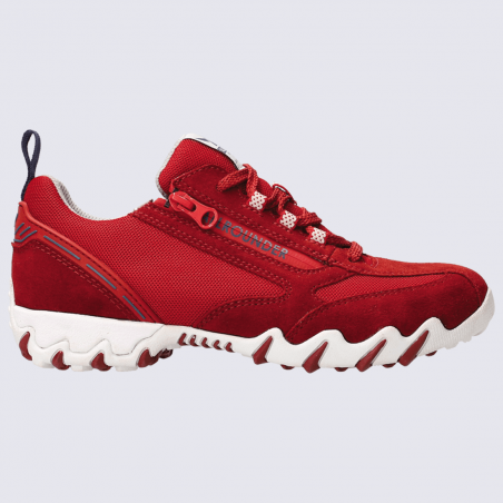 Chaussures Allrounder, chaussures de randonnée femme en textile et cuir velours rouge