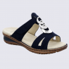 Mules Ara, mules compensées confortables femme en textile bleu Mules Ara, mules compensées confortables femme en textile bleu