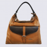 Sac porté épaule Charlotte, sac porté épaule bicolore femme en cuir marron Sac porté épaule Charlotte, sac porté épaule bicolore femme en cuir marron