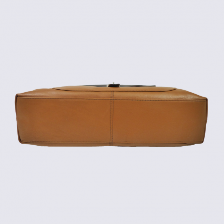 Sac porté épaule Charlotte, sac porté épaule bicolore femme en cuir marron Sac porté épaule Charlotte, sac porté épaule bicolore femme en cuir marron