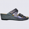 Mules Vital, mules compensées confortables femme en cuir anthracite Mules Vital, mules compensées confortables femme en cuir anthracite
