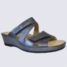 Mules Vital, mules compensées confortables femme en cuir anthracite Mules Vital, mules compensées confortables femme en cuir anthracite