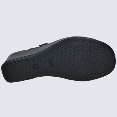 Mules Vital, mules compensées confortables femme en cuir anthracite Mules Vital, mules compensées confortables femme en cuir anthracite