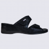 Mules Vital, mules tendances femme en cuir imprimé noir Mules Vital, mules tendances femme en cuir imprimé noir