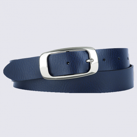 Ceinture Bernd Götz, ceinture classique en cuir bleu marine