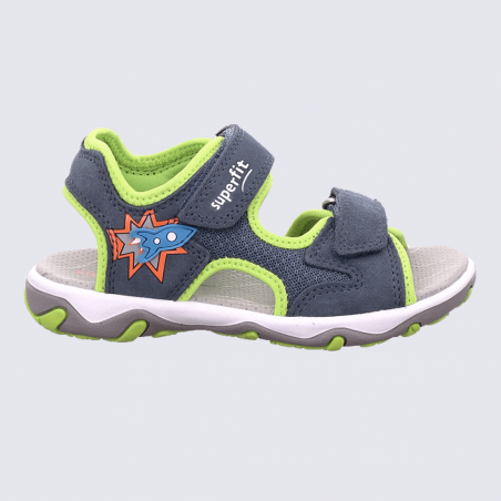 Sandales Superfit, sandales sportives enfants en velours bleu