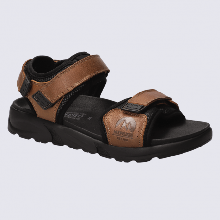 Sandales Mephisto, sandales sportive homme en cuir marron