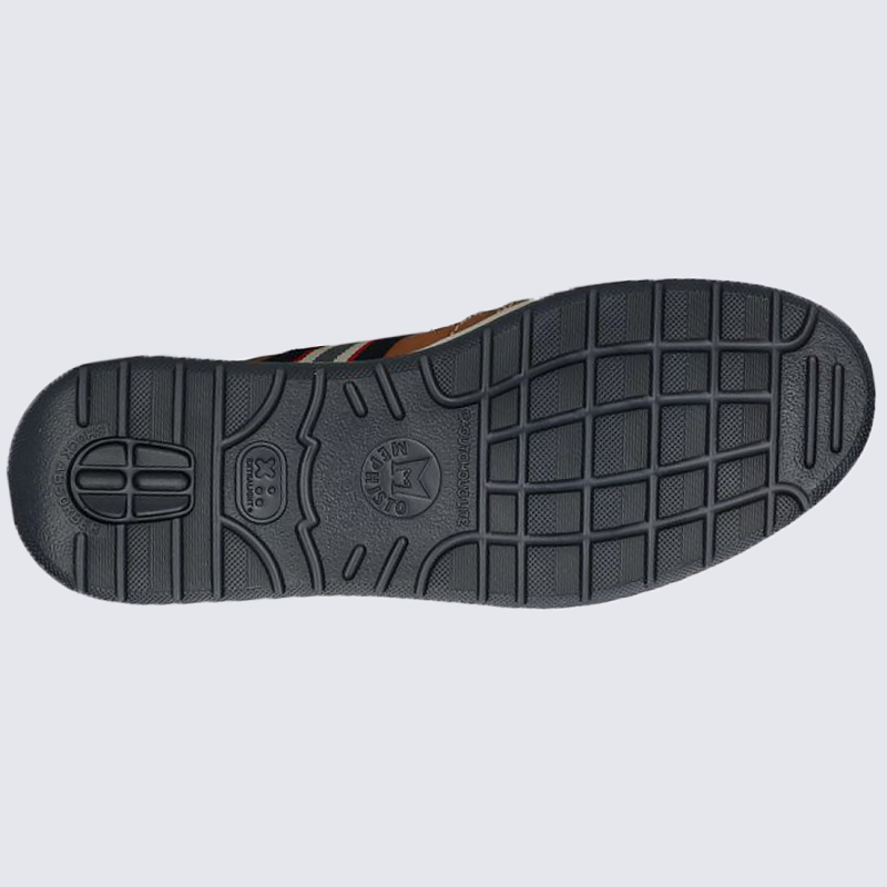 Baskets Mephisto, baskets confort homme en cuir lisse marron