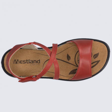 Sandales Westland by Josef Seibel, sandales tendances femme en cuir rouge