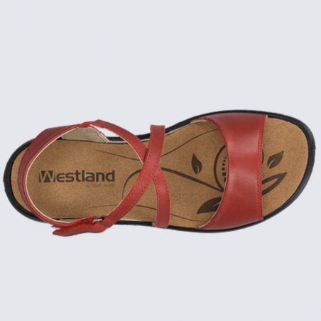 Sandales Westland by Josef Seibel, sandales tendances femme en cuir rouge Sandales Westland by Josef Seibel, sandales tendances femme en cuir rouge