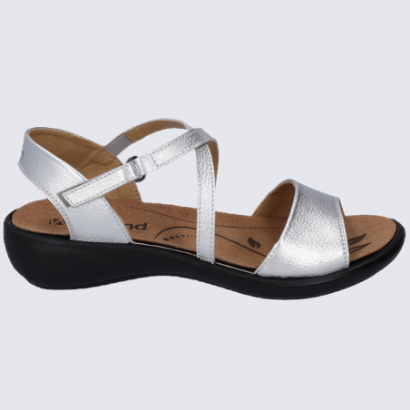 Sandales Westland by Josef Seibel, sandales tendances femme en cuir argenté Sandales Westland by Josef Seibel, sandales tendances femme en cuir argenté