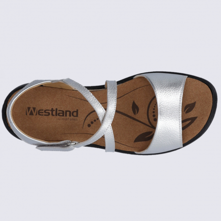 Sandales Westland by Josef Seibel, sandales tendances femme en cuir argenté