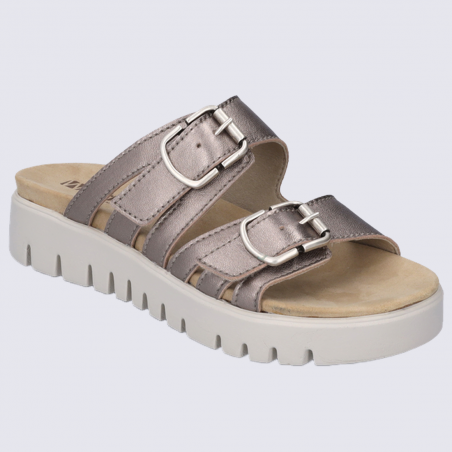 Mules Westland by Josef Seibel, mules tendances femme en cuir argenté