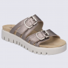 Mules Westland by Josef Seibel, mules tendances femme en cuir argenté Mules Westland by Josef Seibel, mules tendances femme en cuir argenté
