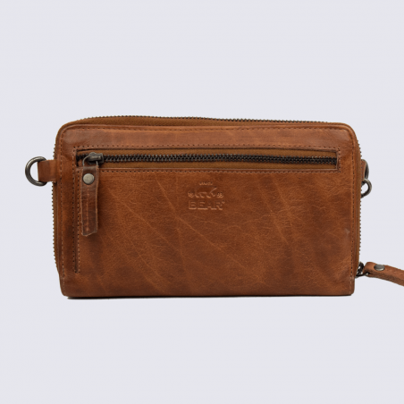 Pochette Bear, pochette à bandoulière mixte en cuir marron Pochette Bear, pochette à bandoulière mixte en cuir marron