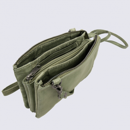 Pochette Bear, pochette à bandoulière femme en cuir vert Pochette Bear, pochette à bandoulière femme en cuir vert