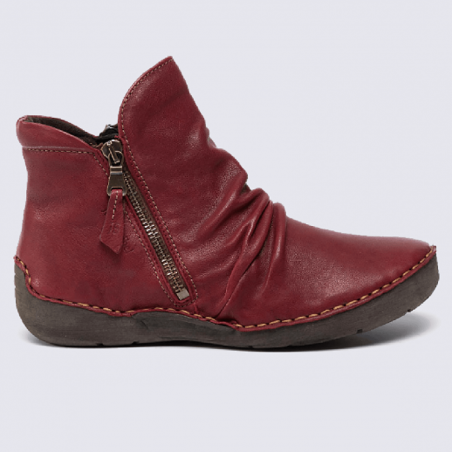 Bottines Josef Seibel, bottines femme en cuir bordeaux