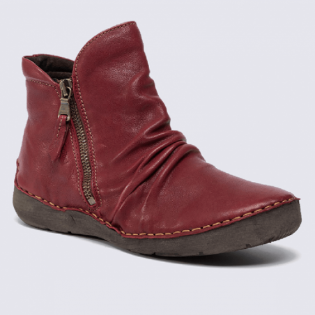 Bottines Josef Seibel, bottines femme en cuir bordeaux