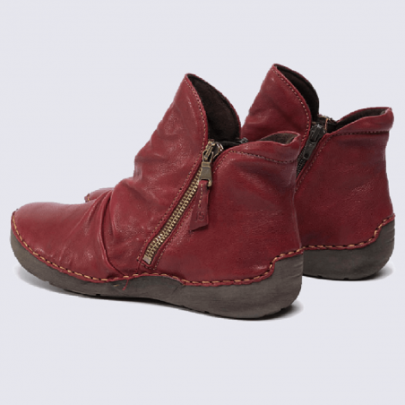 Bottines Josef Seibel, bottines femme en cuir bordeaux