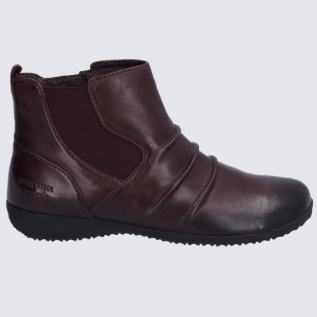 Bottines Josef Seibel, bottines à élastiques femme en cuir bordeaux