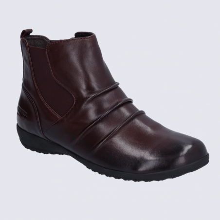 Bottines cuir sales bordeaux femme