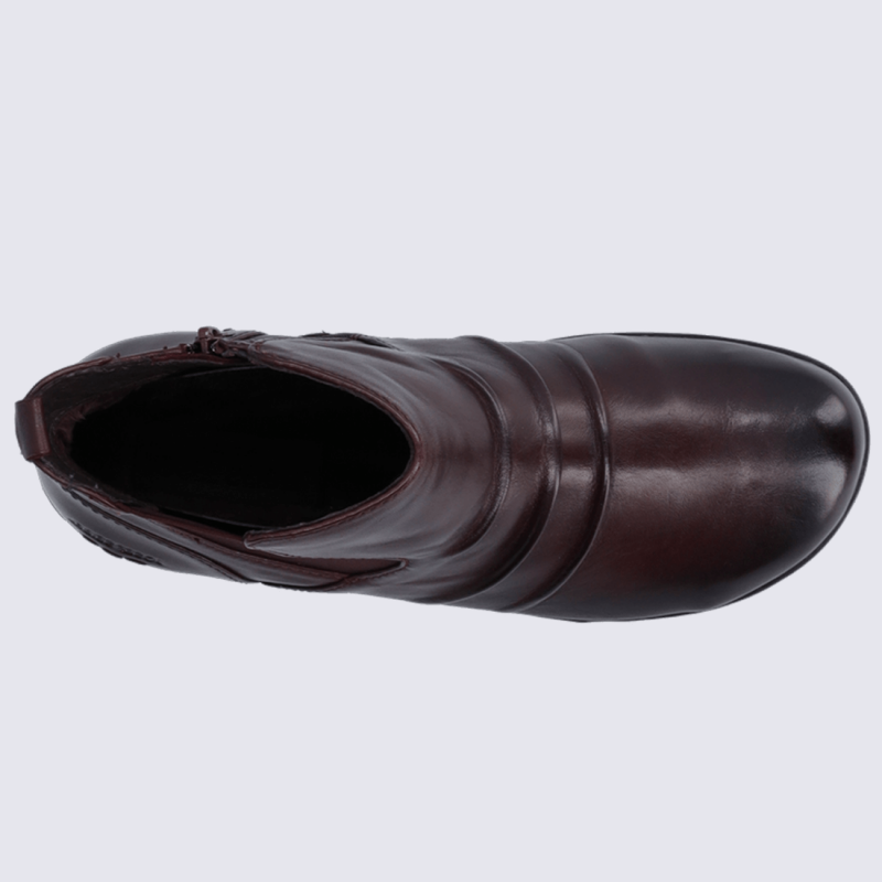 Bottines Josef Seibel, bottines à élastiques femme en cuir bordeaux