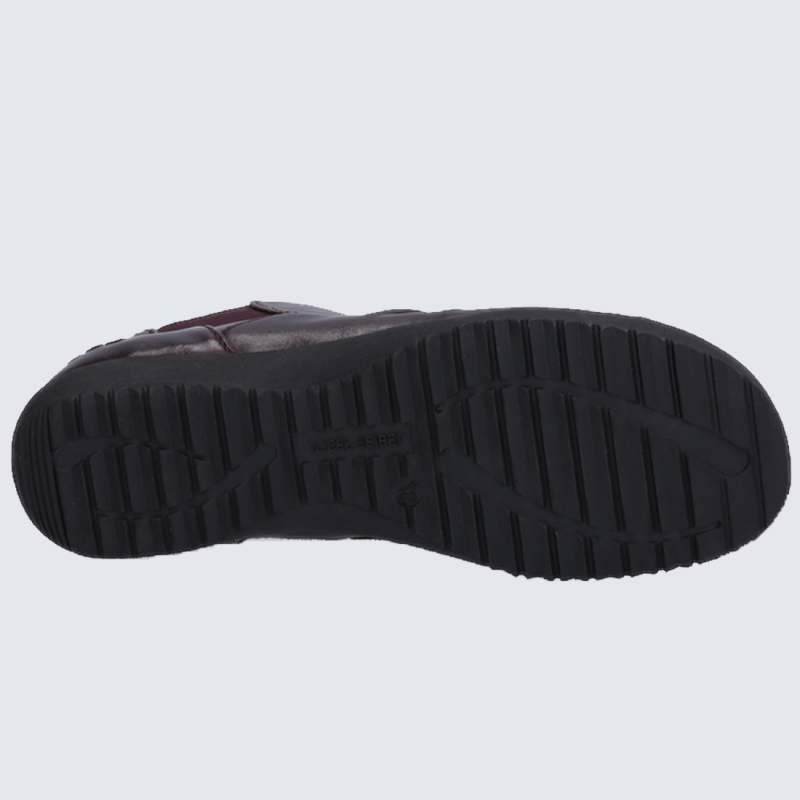 Bottines Josef Seibel, bottines à élastiques femme en cuir bordeaux