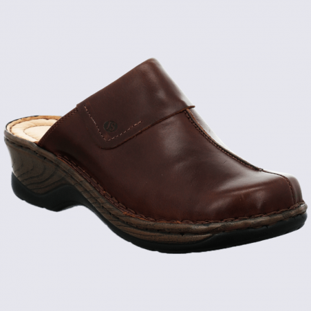 Mules Josef Seibel, mules confortables femme en cuir marron